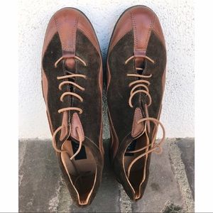 Kenneth Cole Brown Leather Suede Loafers Shoes